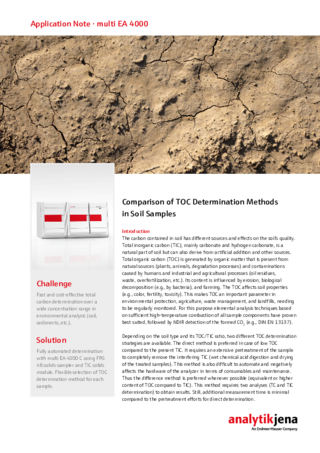 Comparison of TOC Determination Methods in Soil Samples